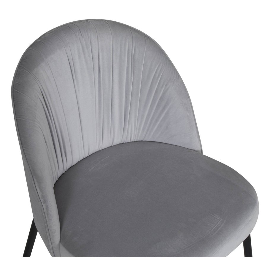 VENTURE DESIGN Wrinkles spisebordsstol - gr velour og sort metal