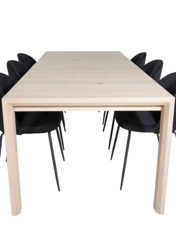 VENTURE DESIGN Wrinkles spisebordsstol - sort velour og sort metal