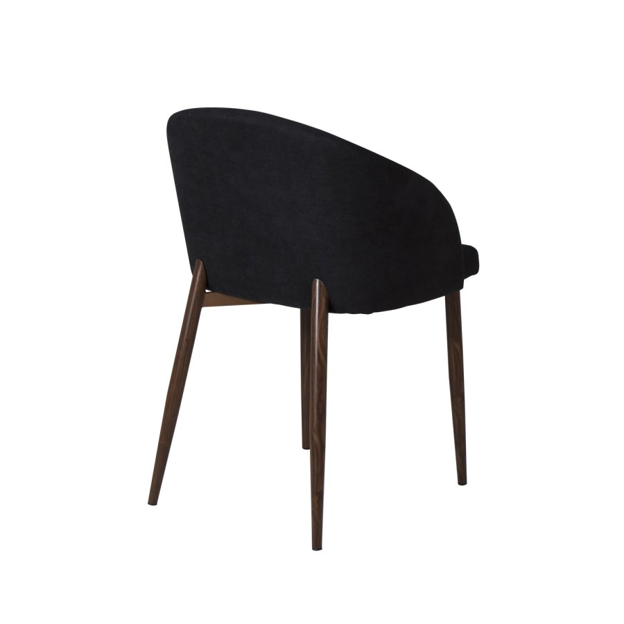 VENTURE DESIGN Arch spisebordsstol, m. armln - sort polyester og valndfolie metal