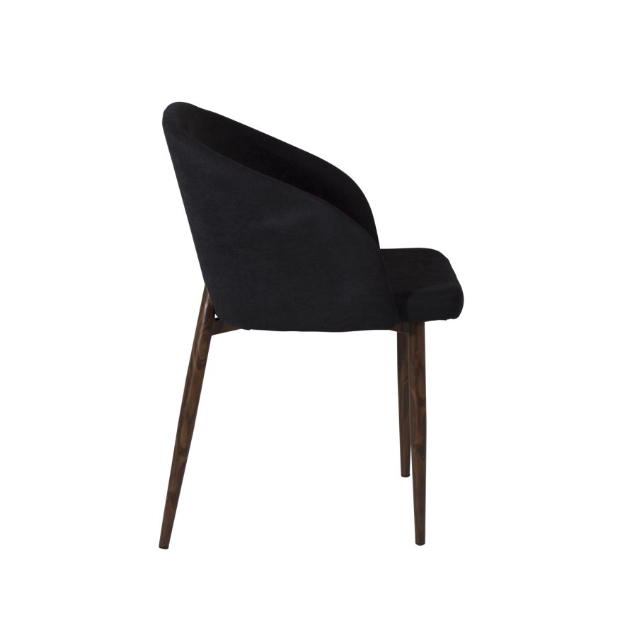 VENTURE DESIGN Arch spisebordsstol, m. armln - sort polyester og valndfolie metal