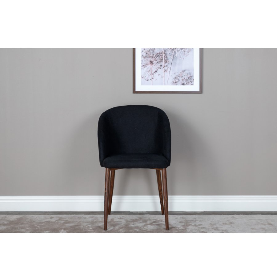 VENTURE DESIGN Arch spisebordsstol, m. armln - sort polyester og valndfolie metal