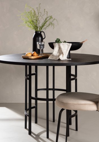 VENTURE DESIGN Copenhagen spisebord, rund - sort finér (115)