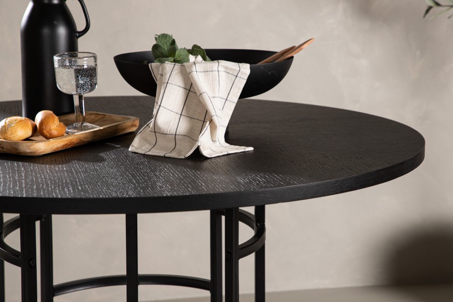 VENTURE DESIGN Copenhagen spisebord, rund - sort finér (115)