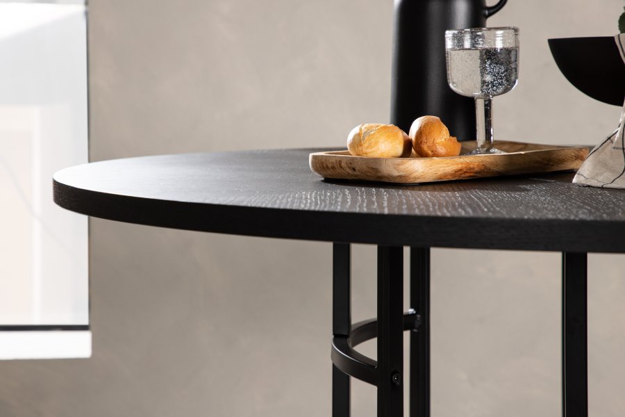 VENTURE DESIGN Copenhagen spisebord, rund - sort finér (115)