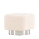 VENTURE DESIGN Newton puf, kvadratisk - offwhite polyester bamsestof og slv stl (45x45)