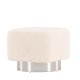 VENTURE DESIGN Newton puf, kvadratisk - offwhite polyester bamsestof og slv stl (45x45)