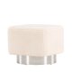 VENTURE DESIGN Newton puf, kvadratisk - offwhite polyester bamsestof og slv stl (45x45)