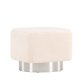 VENTURE DESIGN Newton puf, kvadratisk - offwhite polyester bamsestof og slv stl (45x45)