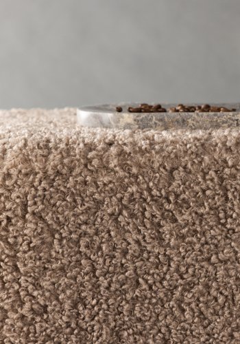 VENTURE DESIGN Newton puf, kvadratisk - brun polyester bamsestof og slv stl (45x45)