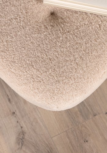 VENTURE DESIGN Salina puf, kvadratisk - hvid fleece polyester og natur gummitr (59x59)