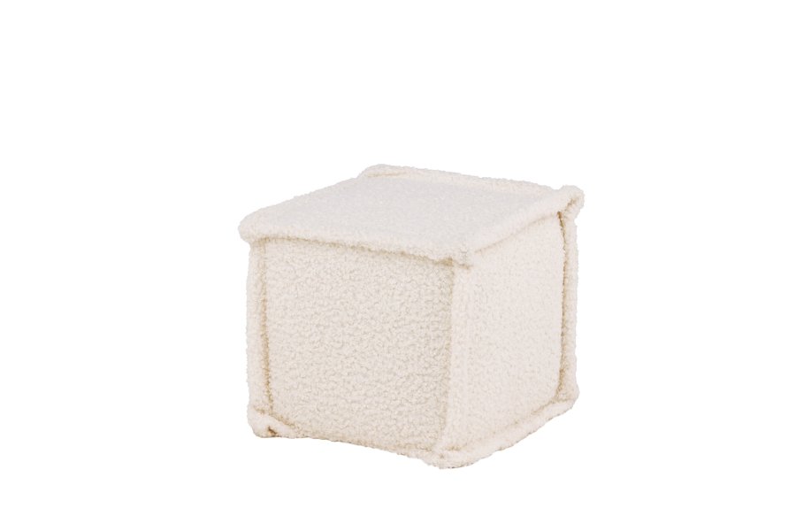 VENTURE DESIGN Castine puf, kvadratisk - hvid bouclé (40x40)