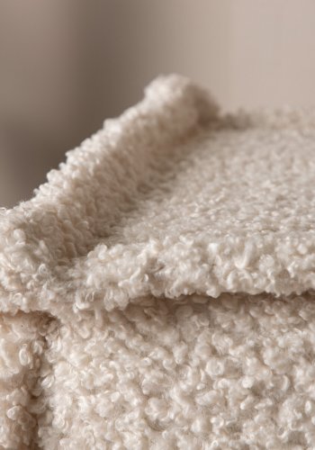 VENTURE DESIGN Castine puf, kvadratisk - hvid bouclé (40x40)