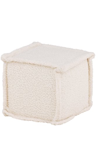 VENTURE DESIGN Castine puf, kvadratisk - hvid bouclé (40x40)