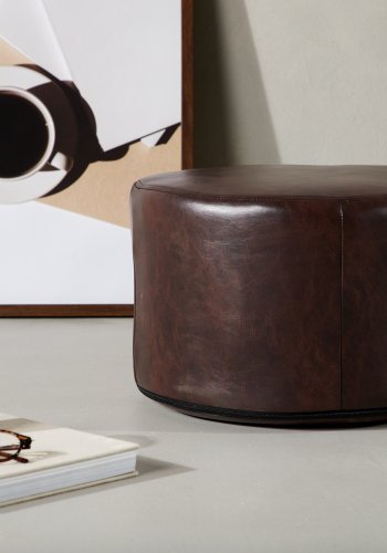 VENTURE DESIGN Eastport puf, rund - mrkebrun PU (41)