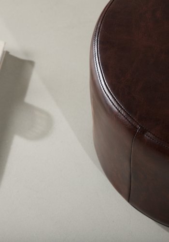 VENTURE DESIGN Eastport puf, rund - mrkebrun PU (41)