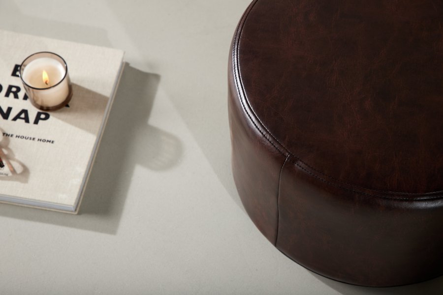 VENTURE DESIGN Eastport puf, rund - mrkebrun PU (41)