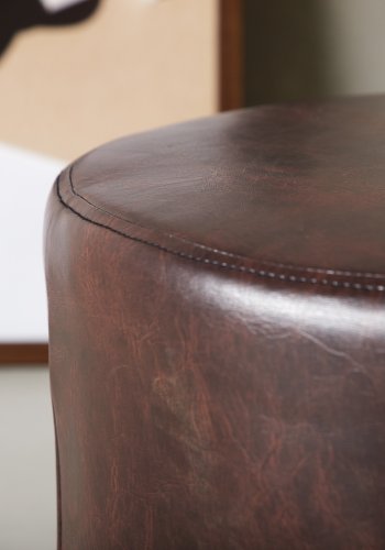 VENTURE DESIGN Eastport puf, rund - mrkebrun PU (41)