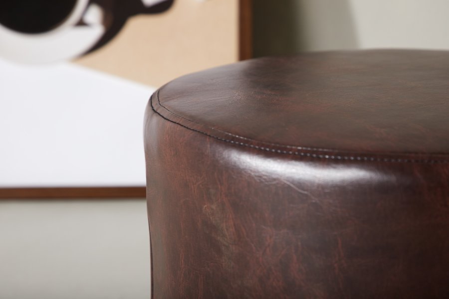 VENTURE DESIGN Eastport puf, rund - mrkebrun PU (41)