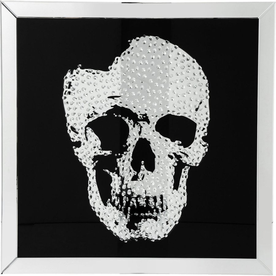 KARE DESIGN Plakat, Mirror Skull - Sort slv, m. ramme, (100x100cm)