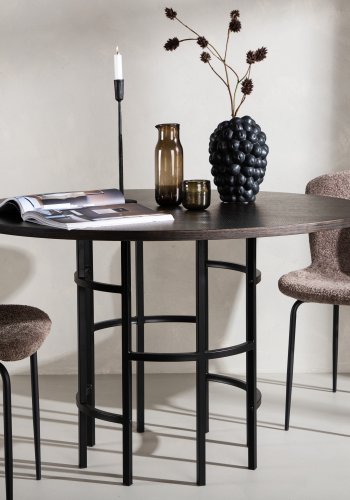 VENTURE DESIGN Copenhagen spisebord, rund - mokka finér (115)