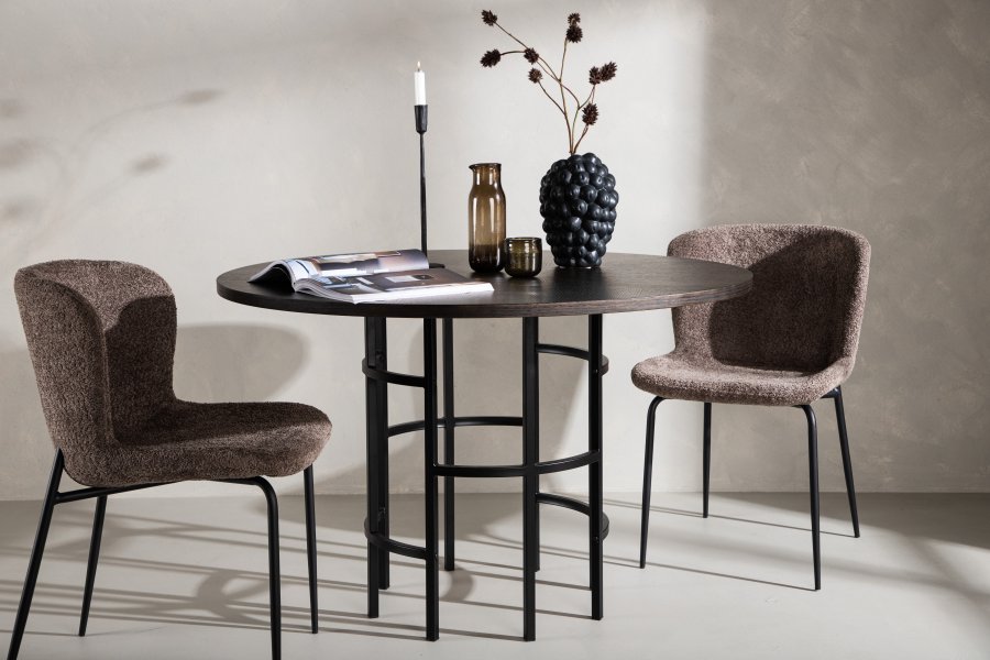 VENTURE DESIGN Copenhagen spisebord, rund - mokka finér (115)