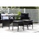 VENTURE DESIGN Knock sofast - sorte hynder og sort glas, polyrattan og stl