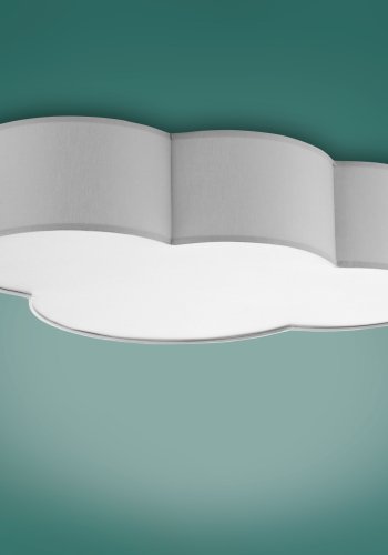 TK Sky brnelampe - hvid stof og hvid plastik