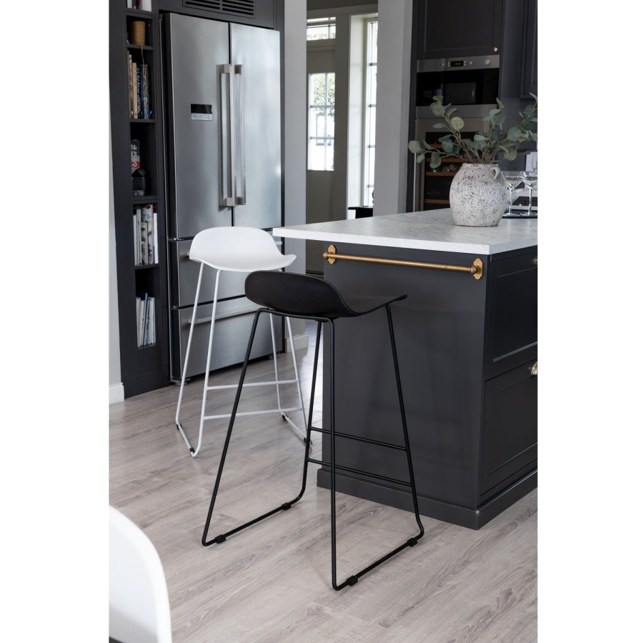 VENTURE DESIGN Wave barstol, m. rygln og fodsttte - gr plast og gr metal