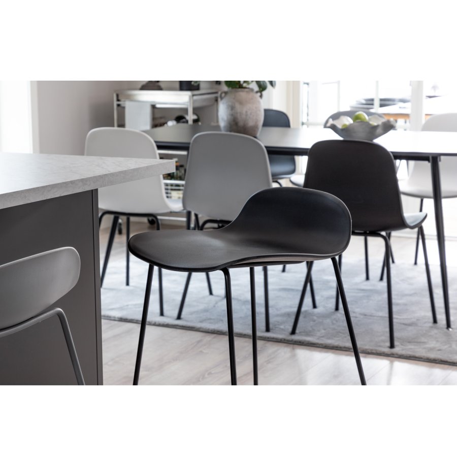 VENTURE DESIGN Wave barstol, m. rygln og fodsttte - gr plast og gr metal