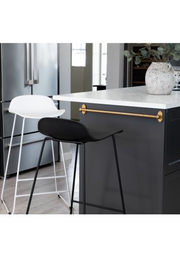 VENTURE DESIGN Wave barstol, m. rygln og fodsttte - gr plast og gr metal