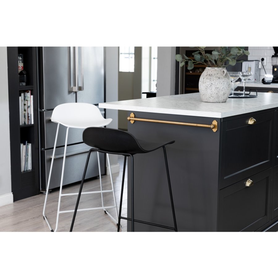 VENTURE DESIGN Wave barstol, m. rygln og fodsttte - gr plast og gr metal