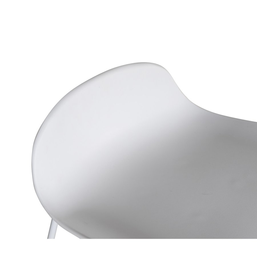 VENTURE DESIGN Wave barstol, m. rygln og fodsttte - hvid plast og hvid metal