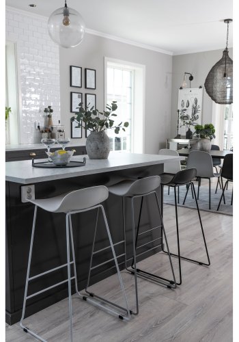 VENTURE DESIGN Wave barstol, m. rygln og fodsttte - hvid plast og hvid metal