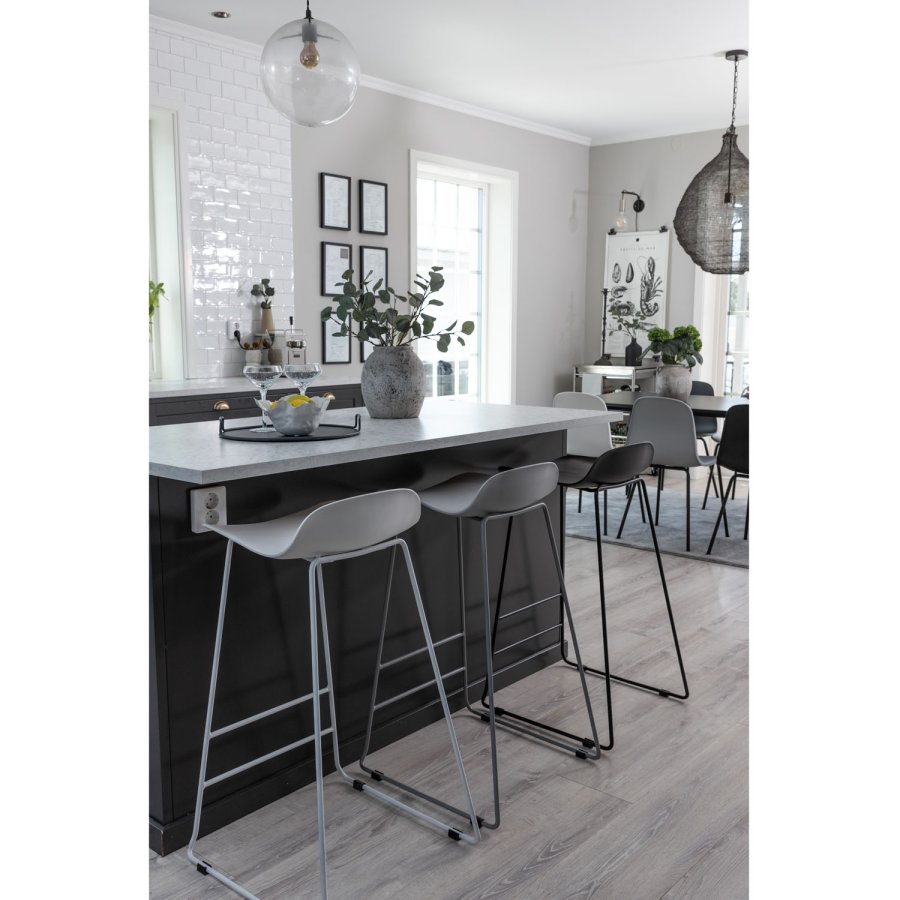 VENTURE DESIGN Wave barstol, m. rygln og fodsttte - hvid plast og hvid metal