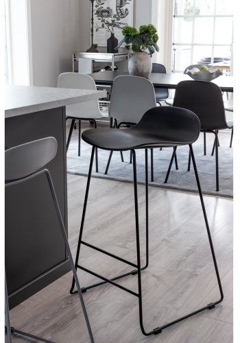 VENTURE DESIGN Wave barstol, m. rygln og fodsttte - hvid plast og hvid metal