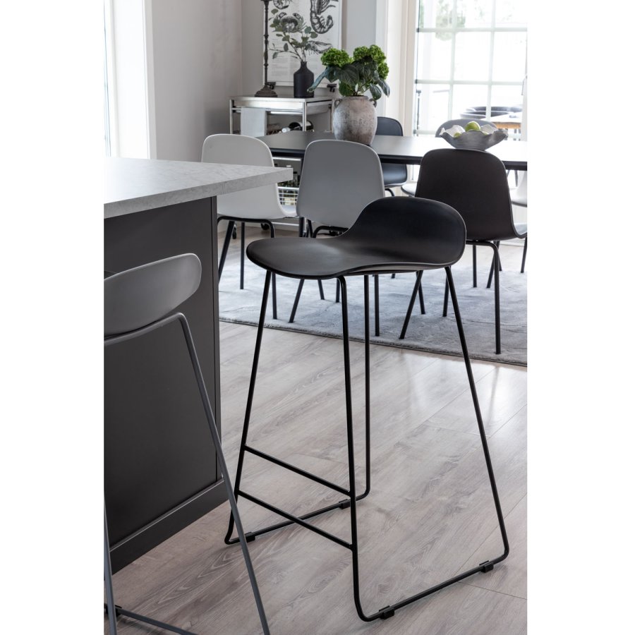 VENTURE DESIGN Wave barstol, m. rygln og fodsttte - hvid plast og hvid metal