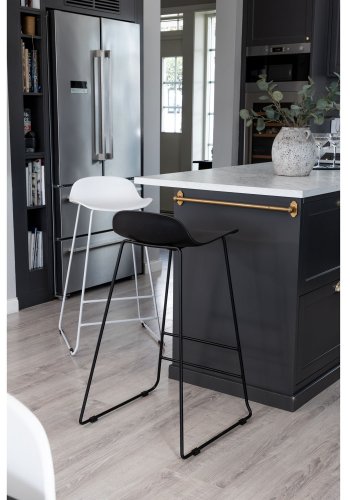 VENTURE DESIGN Wave barstol, m. rygln og fodsttte - hvid plast og hvid metal