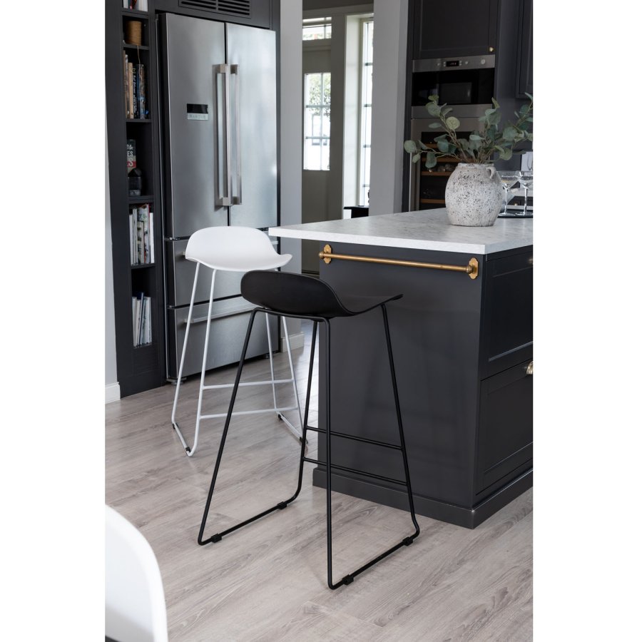 VENTURE DESIGN Wave barstol, m. rygln og fodsttte - hvid plast og hvid metal