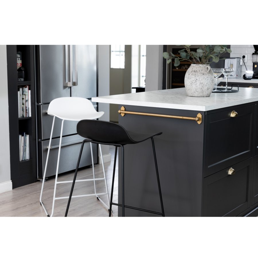 VENTURE DESIGN Wave barstol, m. rygln og fodsttte - hvid plast og hvid metal