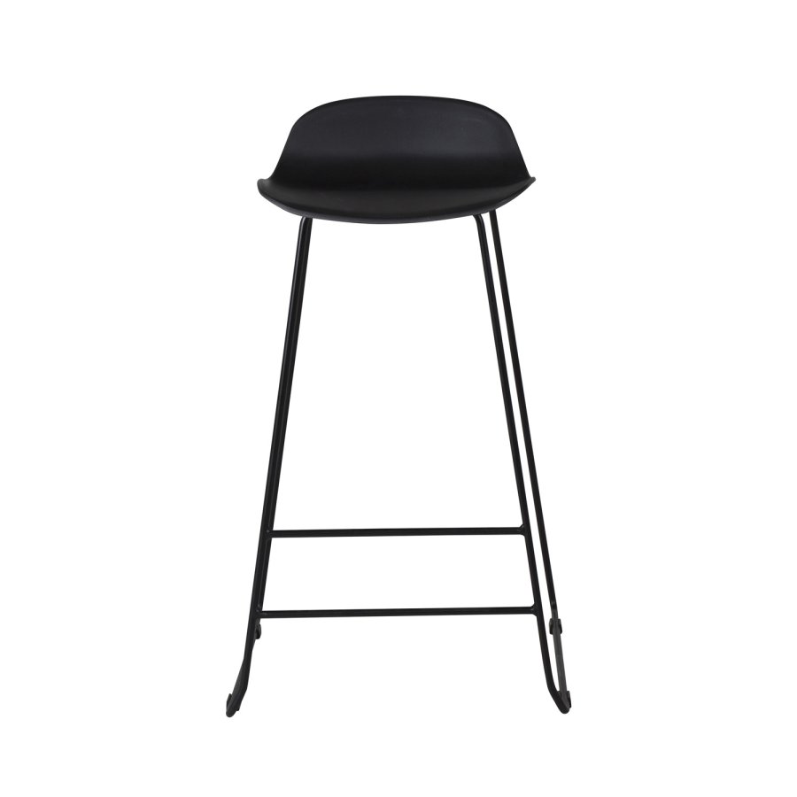 VENTURE DESIGN Wave barstol, m. rygln og fodsttte - sort plast og sort metal