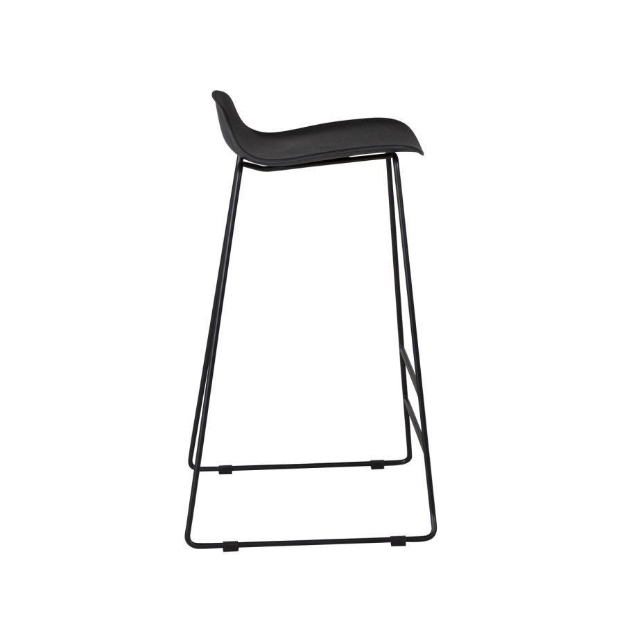 VENTURE DESIGN Wave barstol, m. rygln og fodsttte - sort plast og sort metal