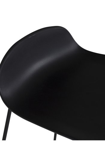 VENTURE DESIGN Wave barstol, m. rygln og fodsttte - sort plast og sort metal