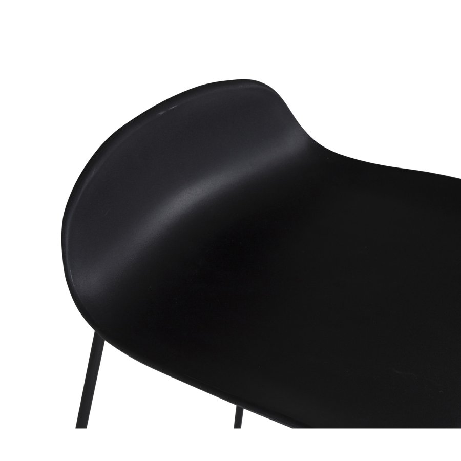 VENTURE DESIGN Wave barstol, m. rygln og fodsttte - sort plast og sort metal