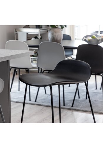 VENTURE DESIGN Wave barstol, m. rygln og fodsttte - sort plast og sort metal