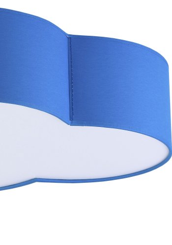 TK Sky brnelampe - bl stof og hvid plastik