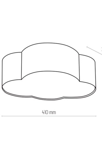TK Sky brnelampe - bl stof og hvid plastik