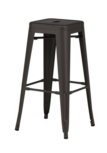 VENTURE DESIGN Tempe barstol, m. fodsttte - mrkegr stl