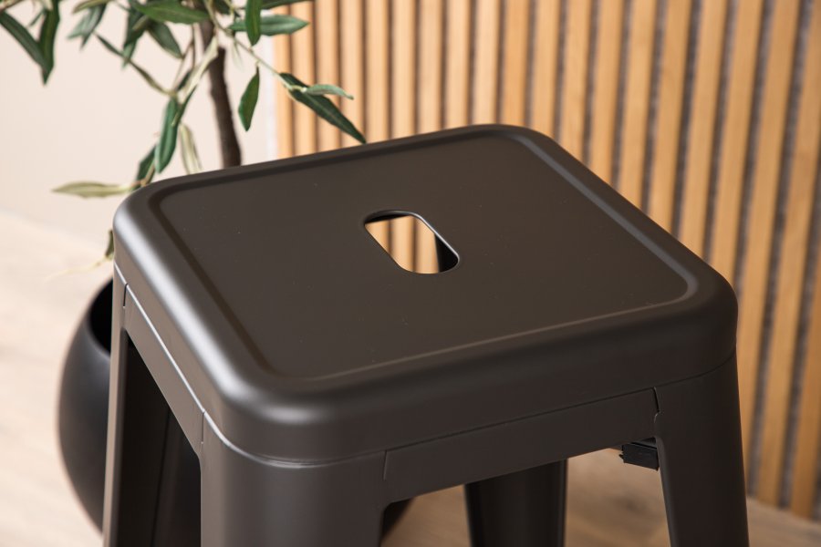 VENTURE DESIGN Tempe barstol, m. fodsttte - mrkegr stl