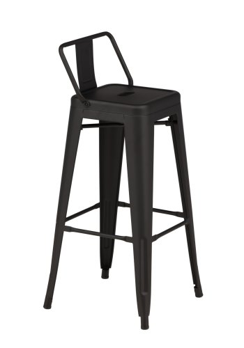 VENTURE DESIGN Tempe barstol, m. rygln og fodsttte - matsort stl