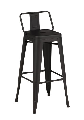 VENTURE DESIGN Tempe barstol, m. rygln og fodsttte - matsort stl